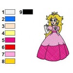 Mario Princess Peach 02 Embroidery Design